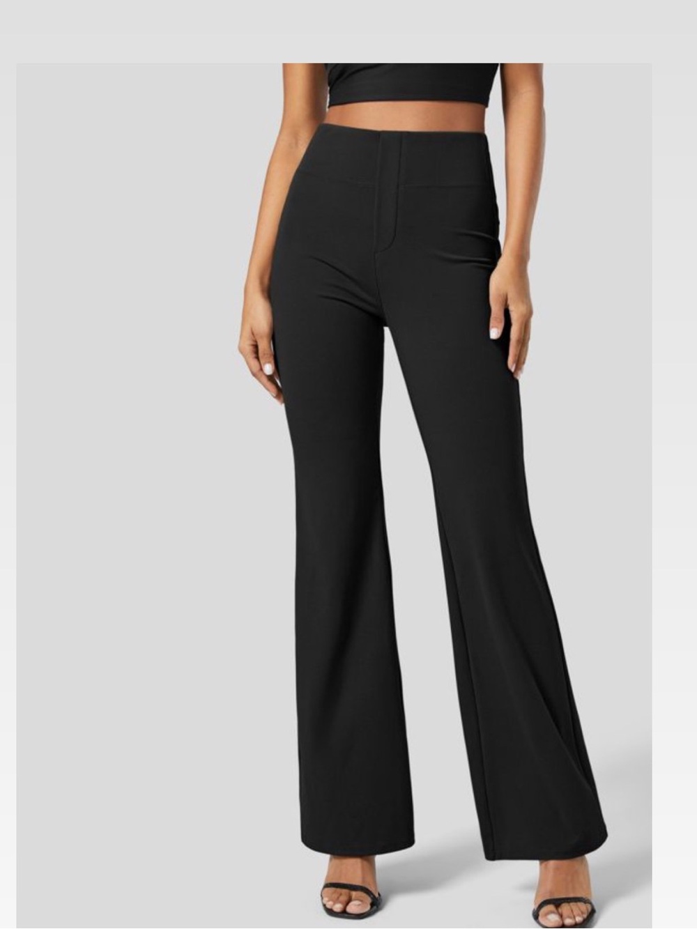 Halara High-Waist Black Flared Pants for Women